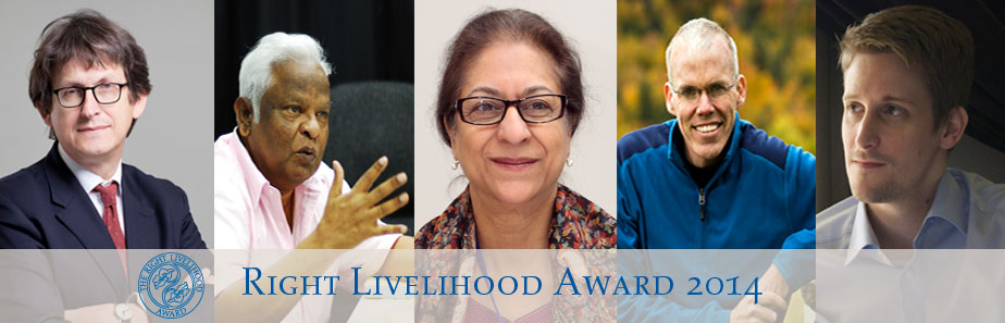 Messaggi dei vincitori dei Right Livelihood Awards 2014