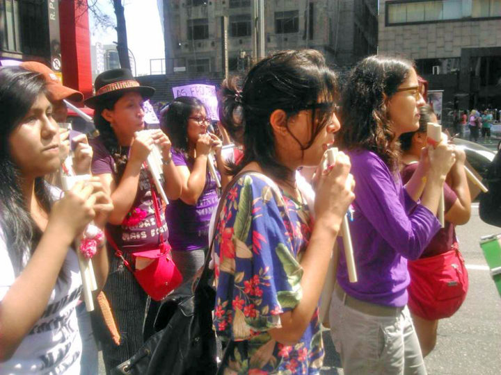 Bloco das Mulheres Migrantes se consolida na Marcha. Foto: Géssica Brandino.
