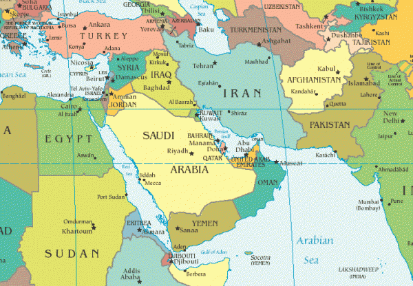map of jordan middle east