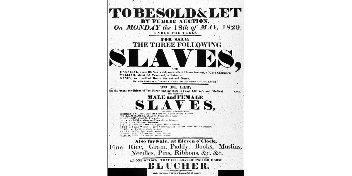 Slave auction poster