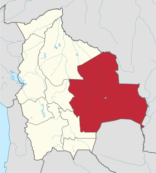 DEpartamento(Estado) de Santa Cruz, na Bolivia