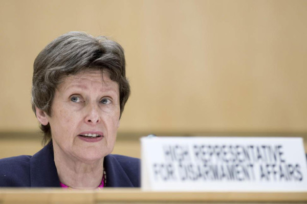 Head of the UN Office for Disarmament Affairs, Angela Kane, addresses the opening of the second preparatory conference of the parties to the treaty on the Non-Proliferation of Nuclear Weapons in Geneva.