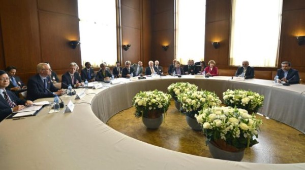 A general view shows participants before the start of closed-door nuclear talks in the Swiss city of Geneva on November 7, 2013.