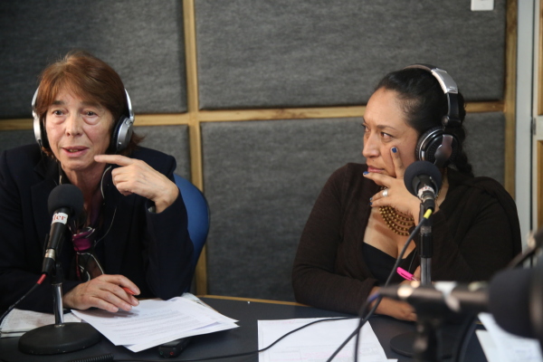 Sally de ALAI y Sandy de CORAPE durante la entrevista/Fotos de Martín Cango