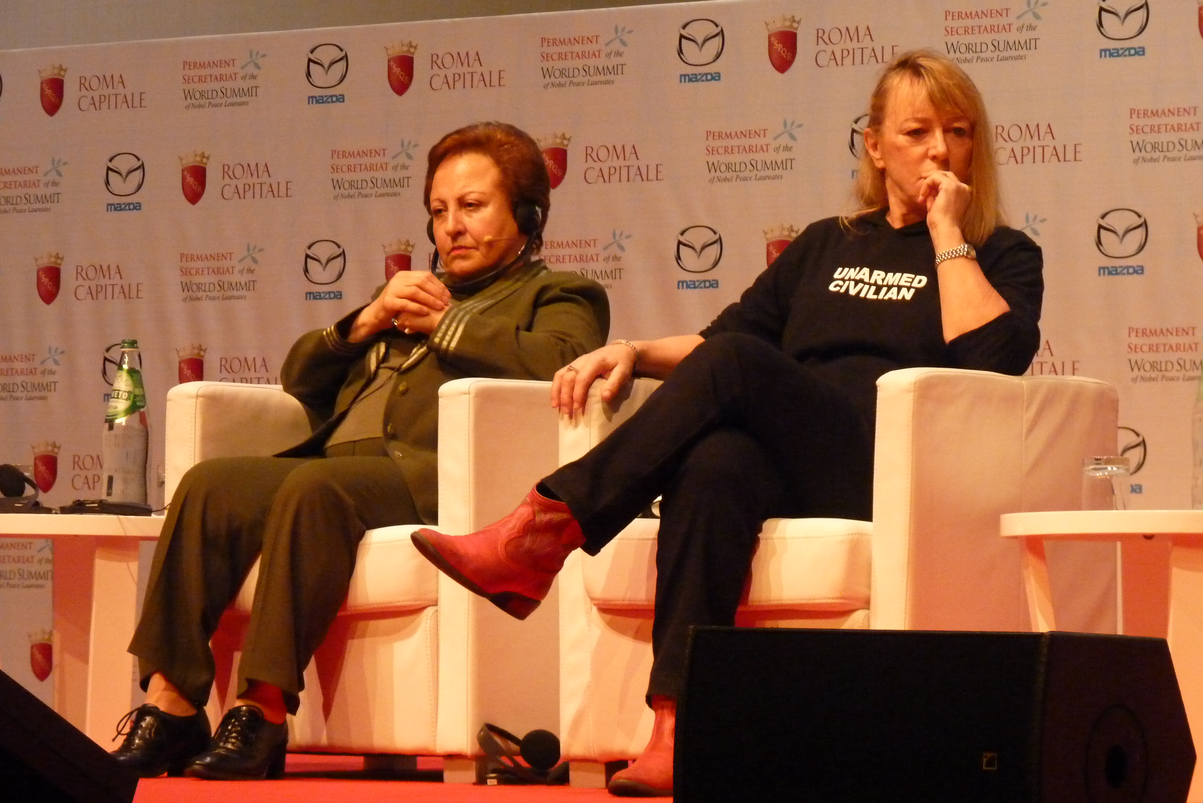 Shirin Ebadi e Jody Williams Summit dei Nobel per la Pace Roma