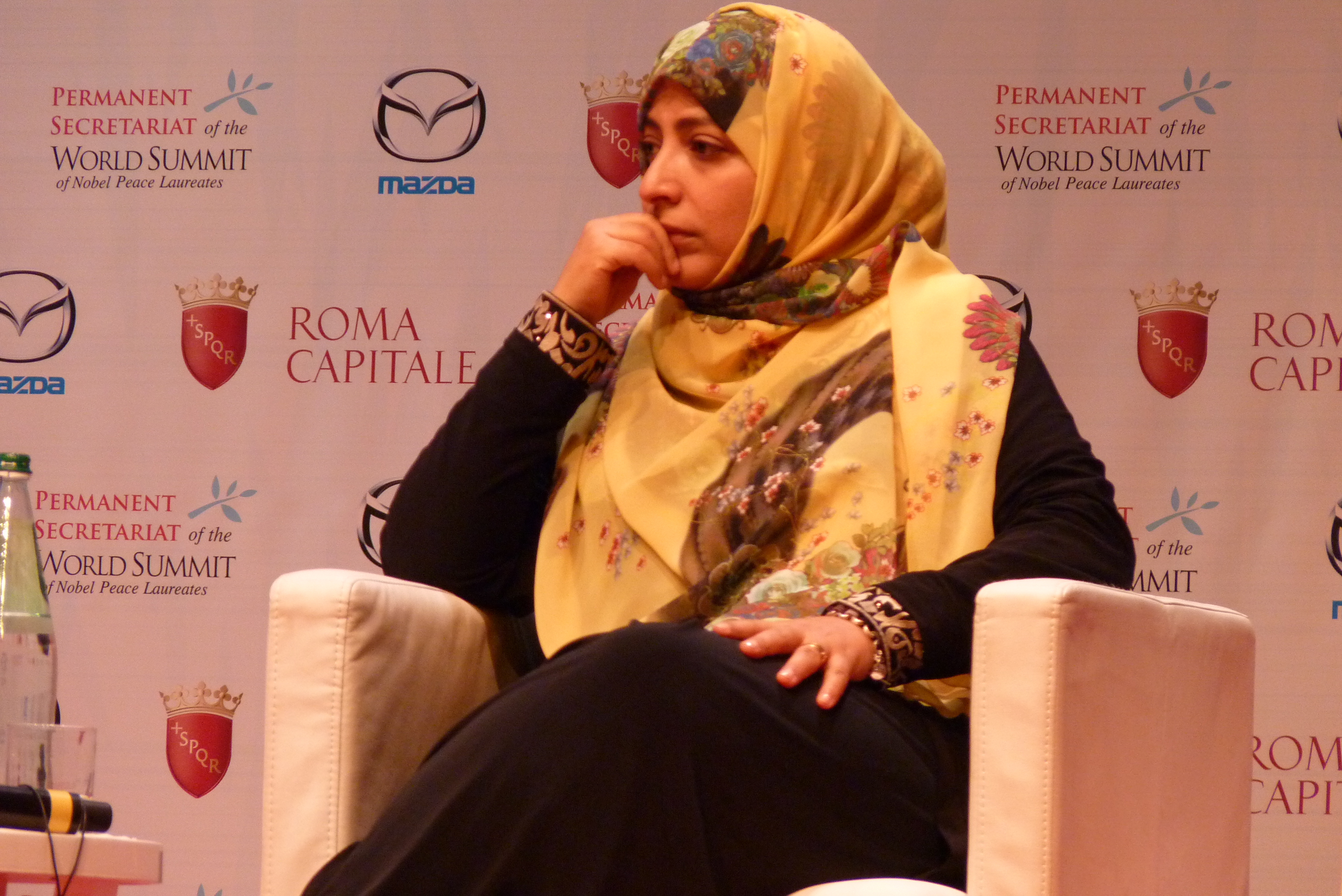 Tawakkol Karman Summit dei Premi Nobel per la Pace Roma 2014
