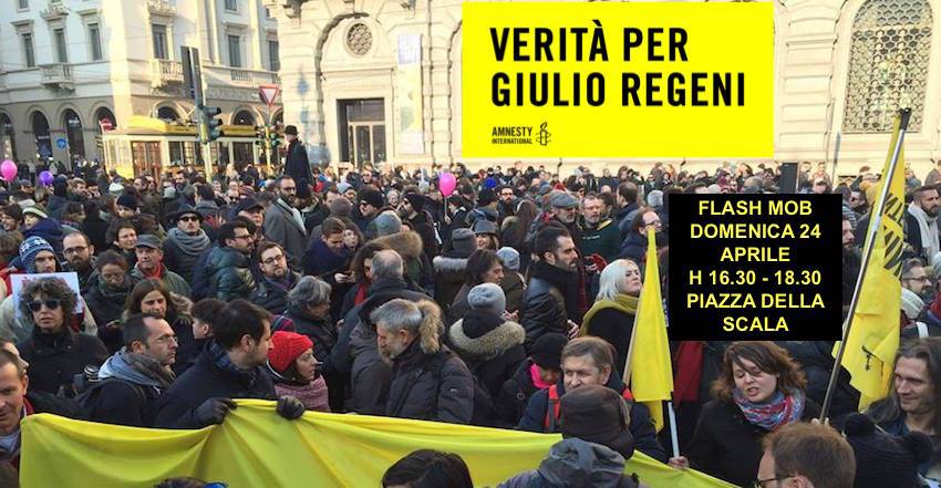 Milano, Flash mob per Giulio Regeni