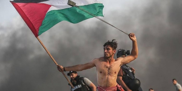 palestinese e bandiera
