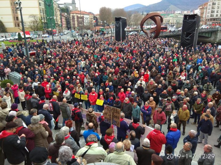 Movilizaciones en Bilbao por el blindaje de las pensiones públicas. Nagusiak