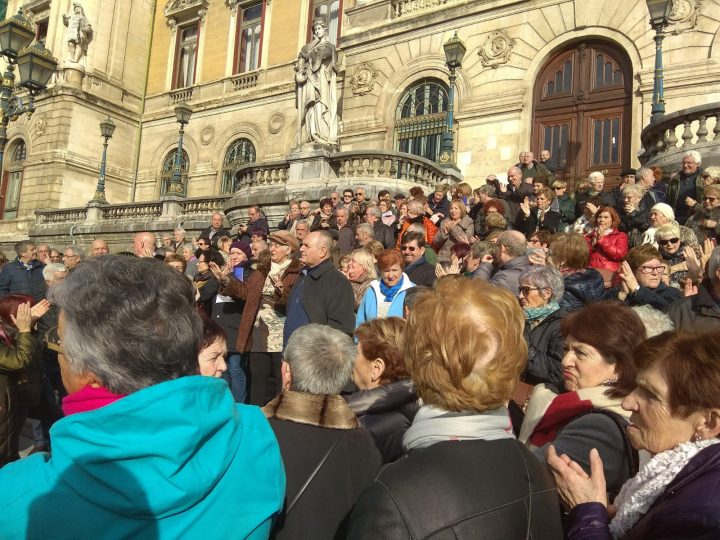 Movilizaciones en Bilbao por el blindaje de las pensiones públicas. Nagusiak