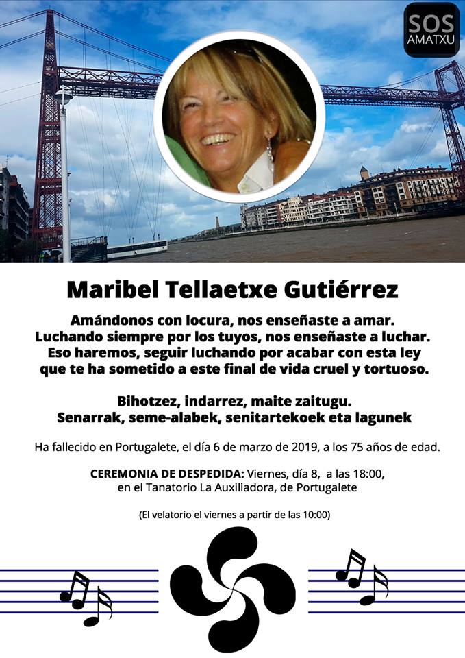 Fallece Maribel SOS Amatxu petición Eutanasia