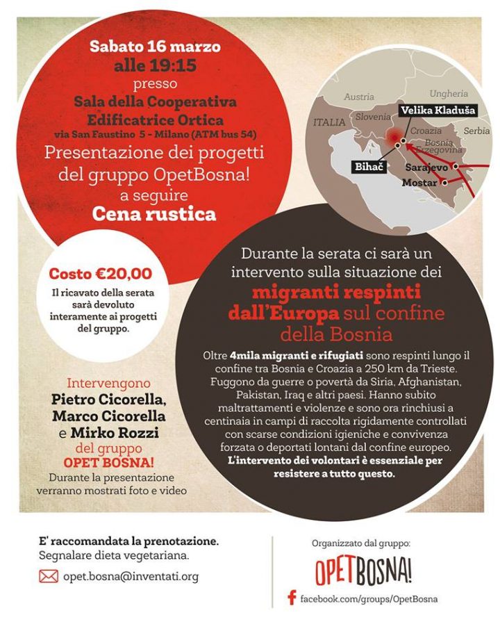 Cena di sostegno e presentazione del progetto Opet Bosna