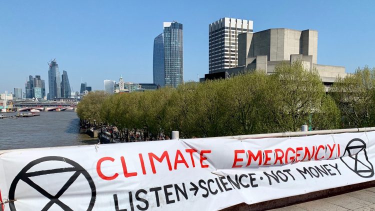 Urgence climatique : Protestation d’Extinction Rebellion à Londres