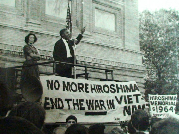Bayard Rustin, 1964, Hiroshima day, credit: War Resisters League.