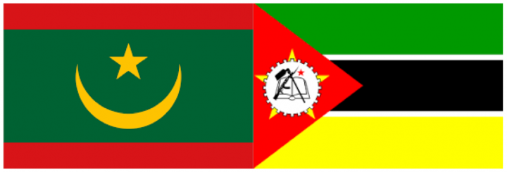 Banderas Mauritania y Mozambique