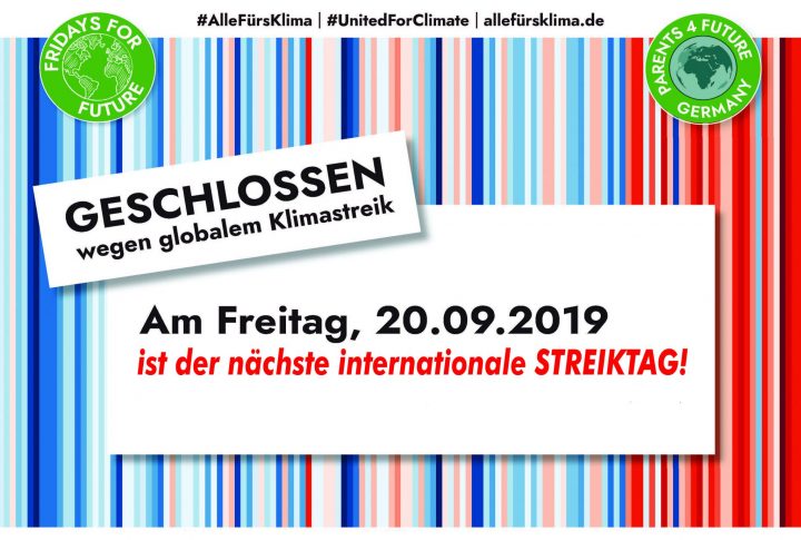 Parents for Future rufen Unternehmen, Organisationen und Bildungseinrichtungen zur Teilnahme am globalen Klimastreik am 20.09.2019 auf