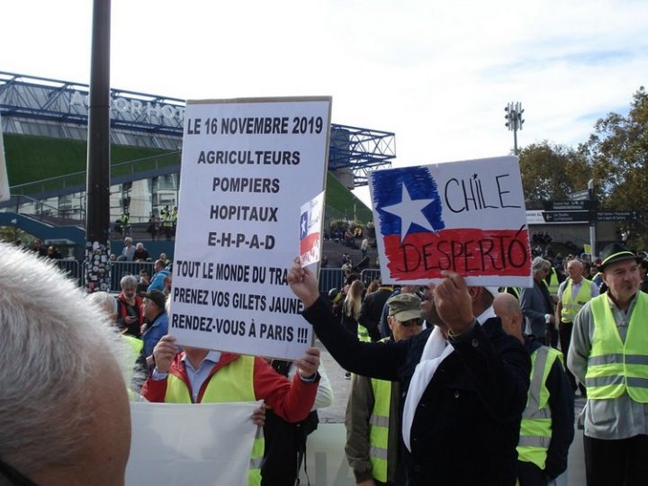 Zusammenschluss in Paris – Manifestation der Gelbwesten und Unterstützung für das chilenische Volk
