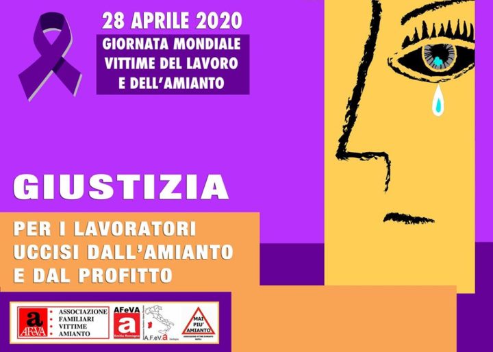 locandina dell'AFeVa, Associazione Familiari e Vittime Amianto