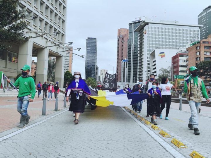 Minga marcha en Bogotá en Paro del 21 de octubre