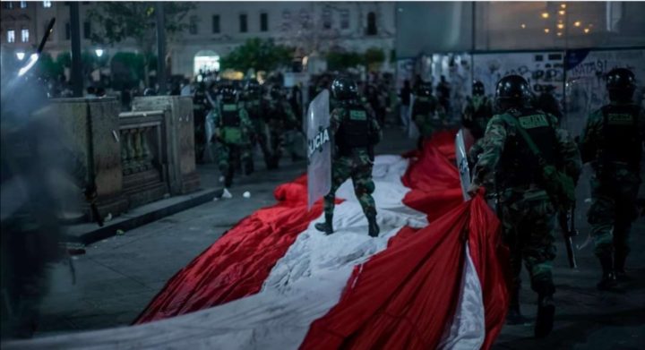 anónima que circula por las redes sociales. Toma en la Plaza San Martín