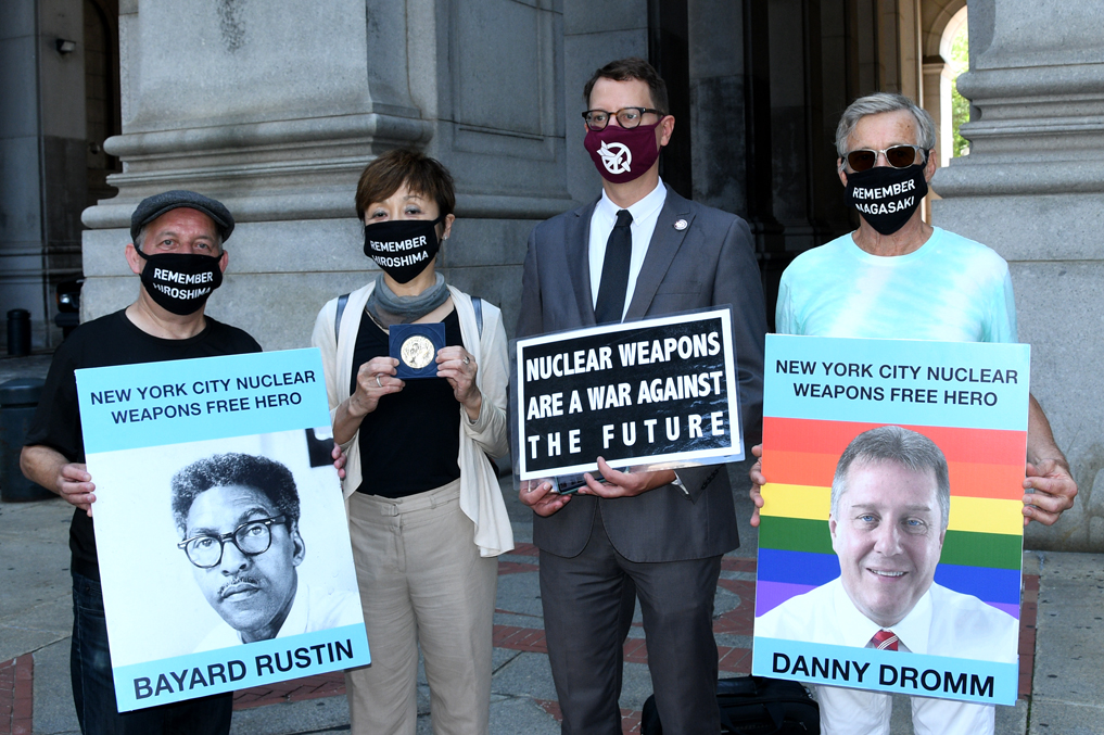 Nuclear Disarmament Campaigners Press For Legislation In New York City On 76th Anniversary Of