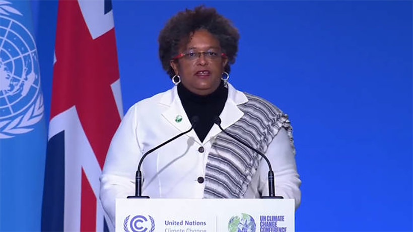 Barbados Premierministerin Mia Mottley fordert die Großmächte auf COP 26 heraus