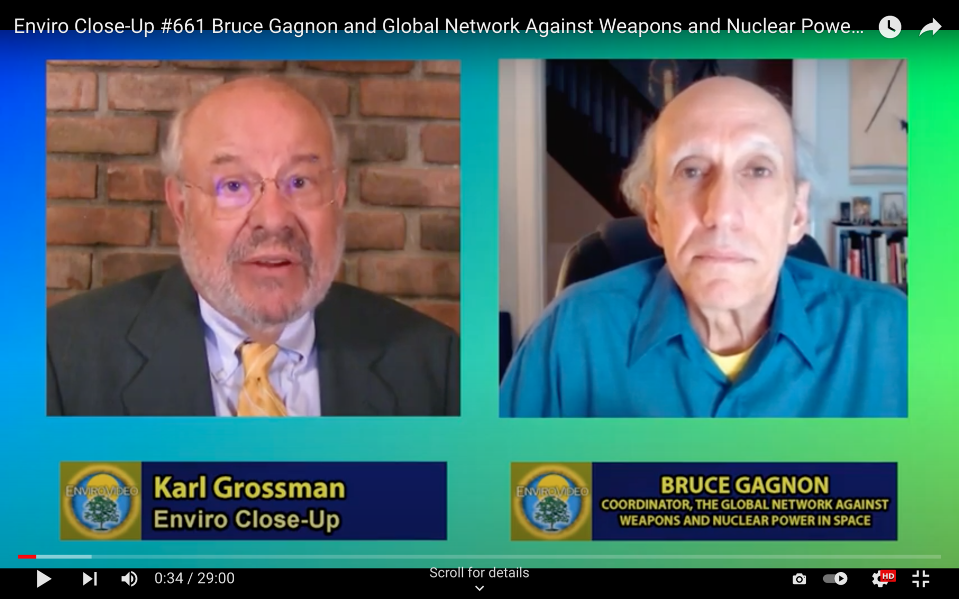 Just out — Enviro Close-Up #661 Bruce Gagnon and Global Network Against Weapons and Nuclear Power in Space