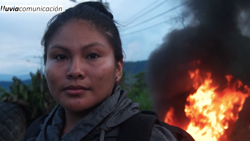 Mujer shuar fuerza del paro en Morona Santiago