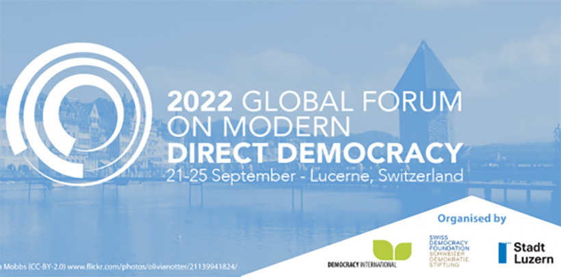 Das Weltforum für moderne direkte Demokratie wird im September 2022 in der Schweiz stattfinden