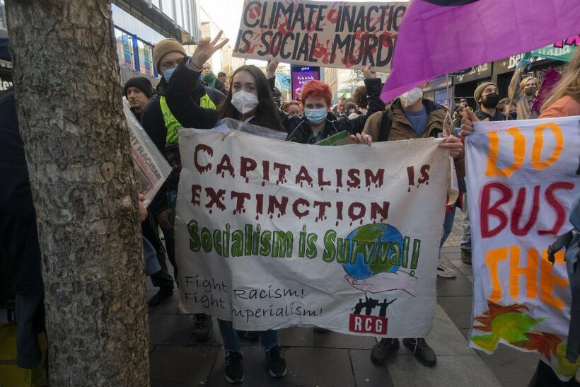 Protest in Glasgow, Scotland prior to COP26 in 2021