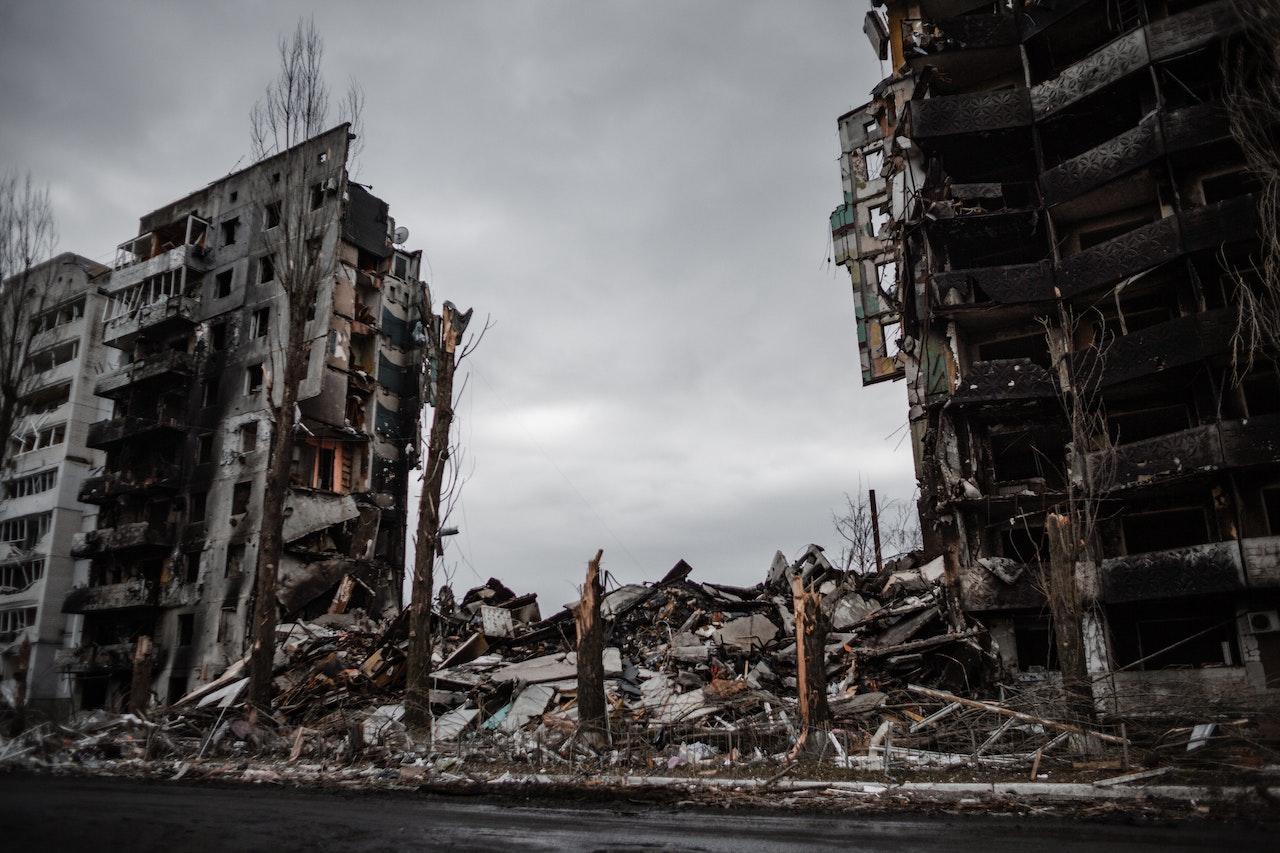 Explodiertes Haus in Borodyanka