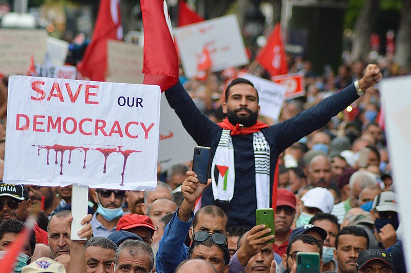 Anti coup protest, Tunis, 10 october 2021