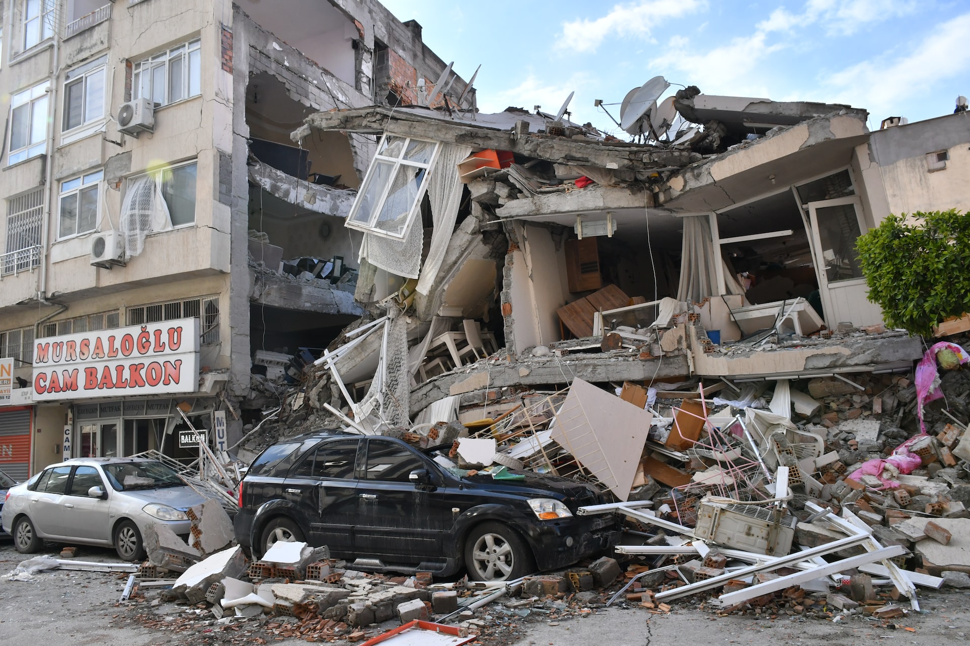 Vom Erdbeben zerstörte Orte