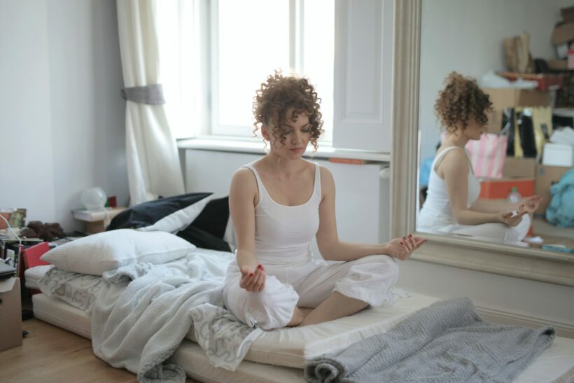 Woman in lotus position