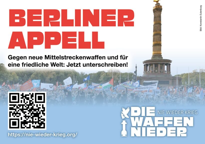 Nein zu Krieg und Hochrüstung! Ja zu Frieden und internationaler Solidarität