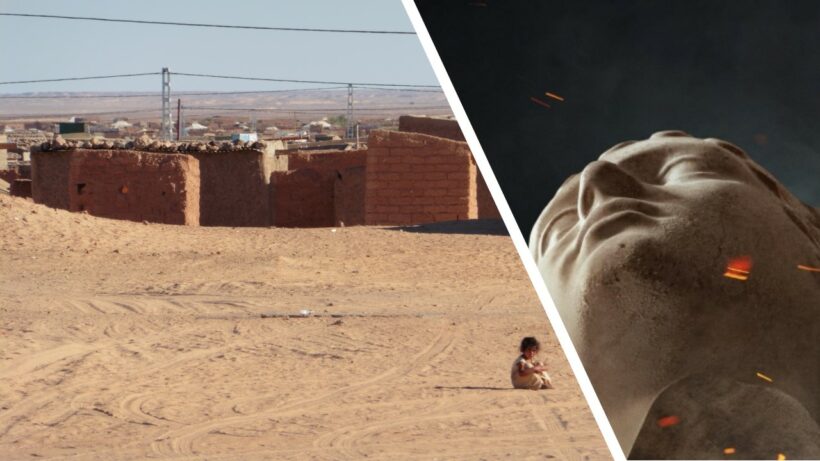 Immagine dei campi profughi saharawi e della locandina del Film Odisey