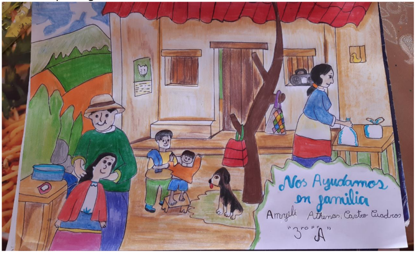 Dibujo ganador del concurso “Pinto un Mundo sin violencia” (Cusco)