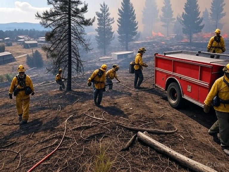 Bomberos forestales actuando ante un unciendio