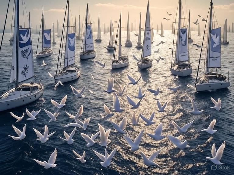 La Global Sumud Flotilla a la que para la que la Comisión de La UE solo tiene palabras de advertencia