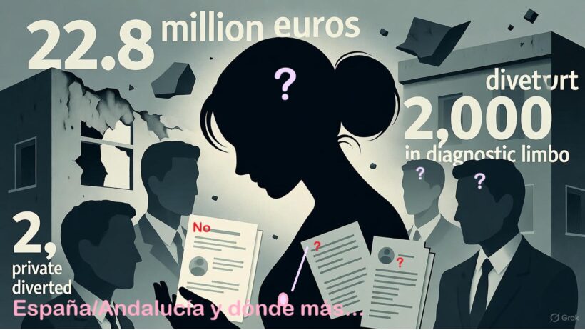 22,8 millones € desviados a "lo privado", dejan a más 4.000 mujeres en un limbo diagnóstico mortal. El colapso de la sanidad pública andaluza, al descubierto.