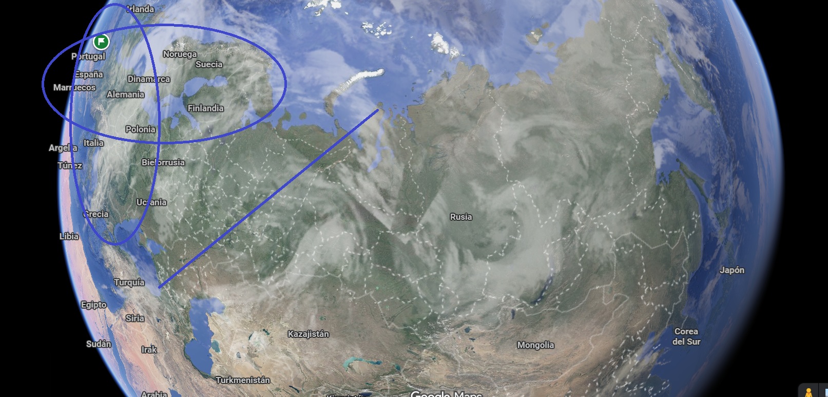 El espacio de la Península Europea, el espacio UE, y Rusia o Federación Rusa