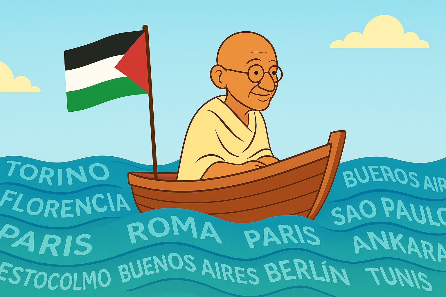 Gandhi auf dem Weg nach Gaza