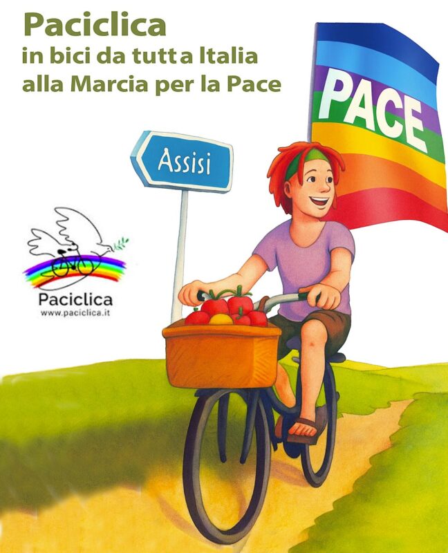 Bici con bandiera della Pace - paciclica