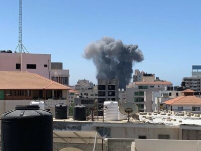 The Israeli bombing of civilian neighborhoods in the Gaza Strip 2021