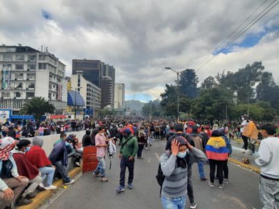 Las protestas ganan terreno en la capital del Ecuador.