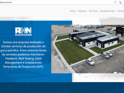 Front page of the website of the oil "services" company Rakiduamn SRL.