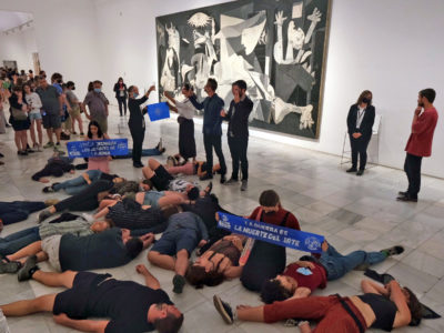 Action carried out at the Reina Sofia Museum in Madrid, in front of Picasso's Guernica