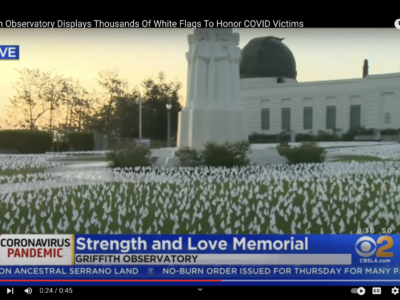 Griffith Observatory Displays Thousands Of White Flags To Honor COVID Victims