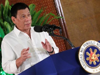 President Rodrigo Duterte sets the conditions should the United Nations special rapporteur heed his invitation to conduct an investigation on his alleged involvement in extrajudicial killings. He says in his speech during the oath-taking ceremony of the newly-elected officers of the Malacañang Press Corps, Malacañang Cameramen Association, and Presidential Photojournalists Association at the Malacañan Palace on September 26, 2016. Wikimedia Commons.