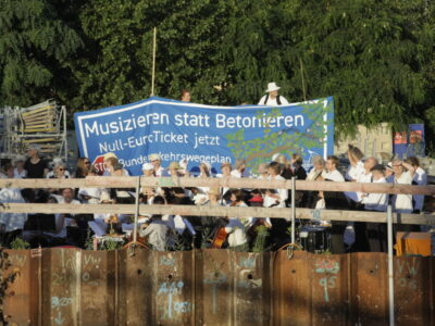 Protestaktion gegen den Bau der A100 in Berlin, August 2022.